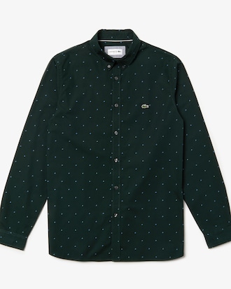 Men's Slim Fit Print Cotton Poplin Shirt