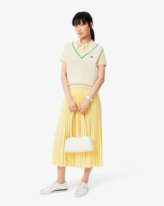 Long Pleated Elasticated Waist Skirt