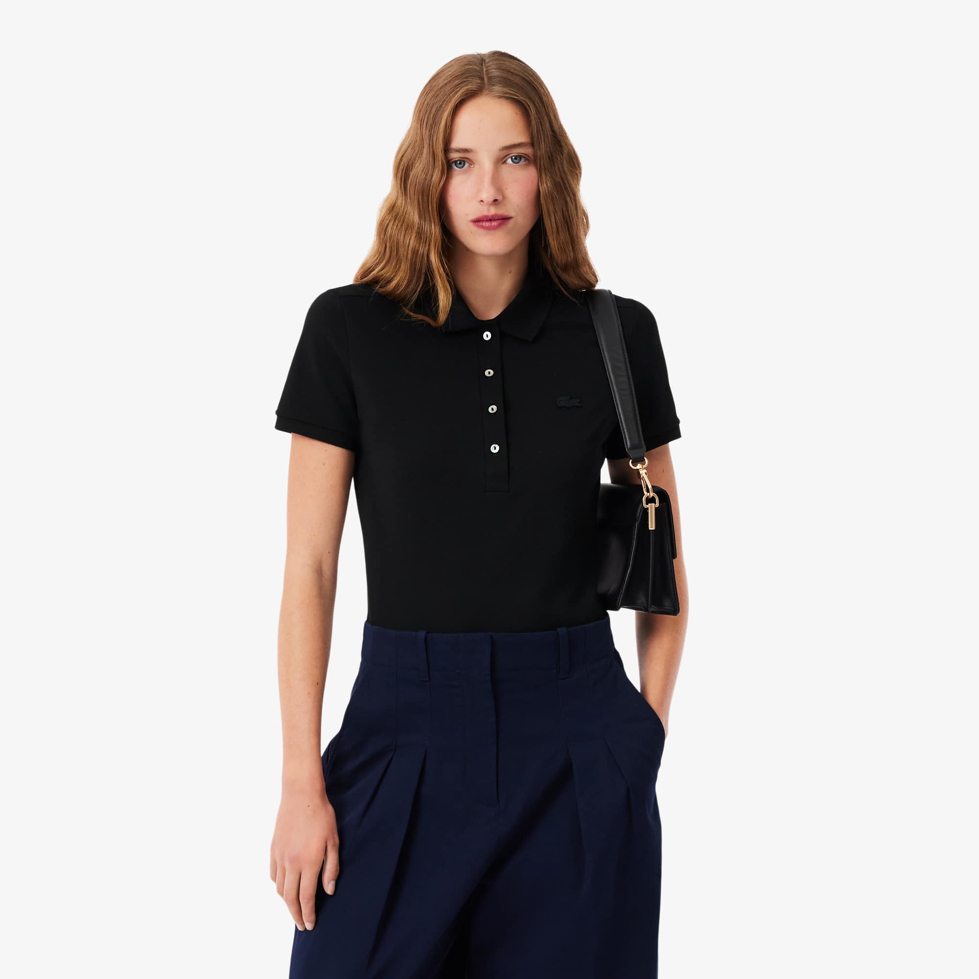 stretch cotton polo shirt