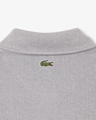 Oversized Ribbed Polo Collar Sweatshirt