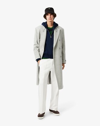 Wool Blend Flannel Hooded Jacket