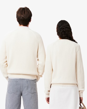 Ribbed Cotton Badge Sweater
