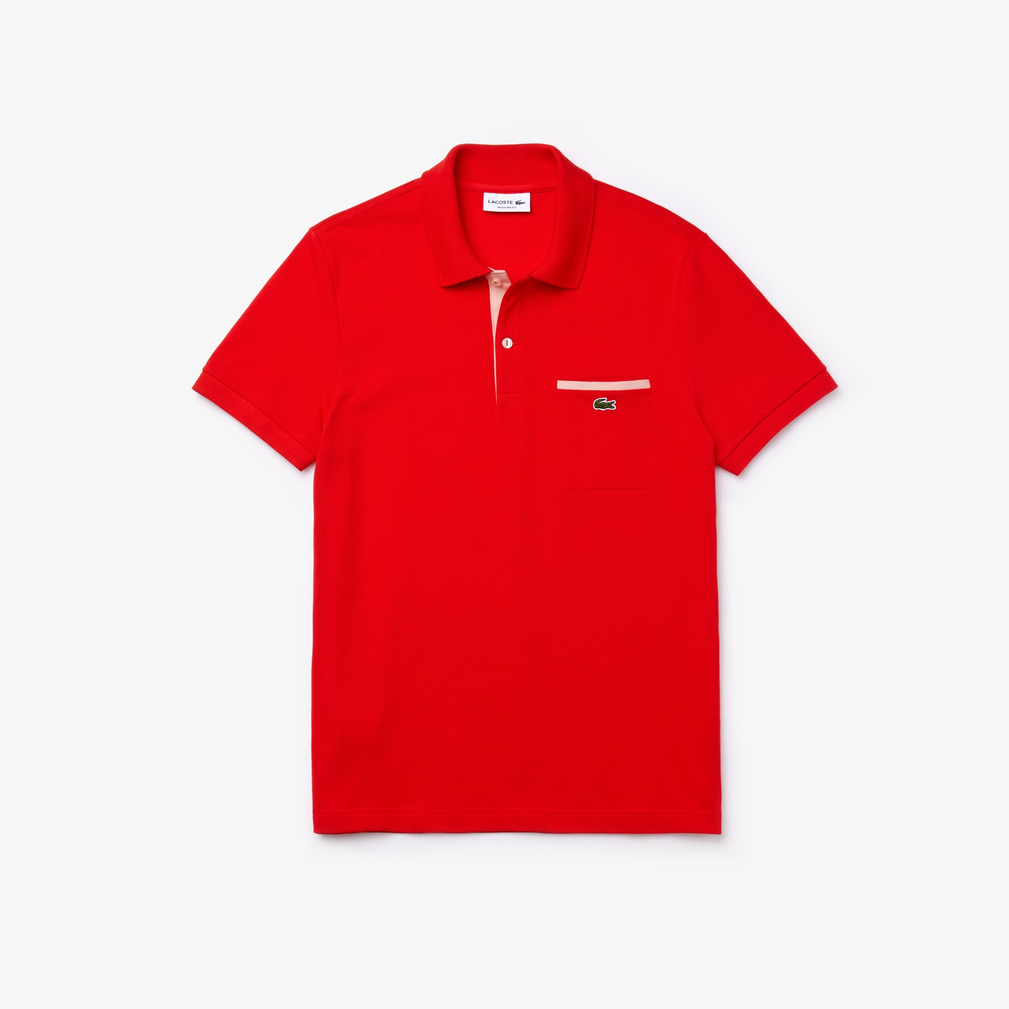 Lacoste Mens Short Sleeve Pique Classic Fit Polo Shirt Size 5 Red
