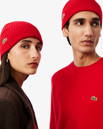 Rib Knit Brushed Wool Beanie
