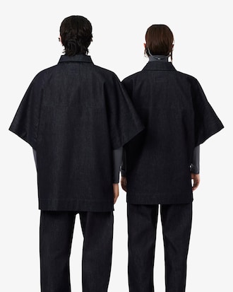 Runway Oversized Denim Polo Shirt
