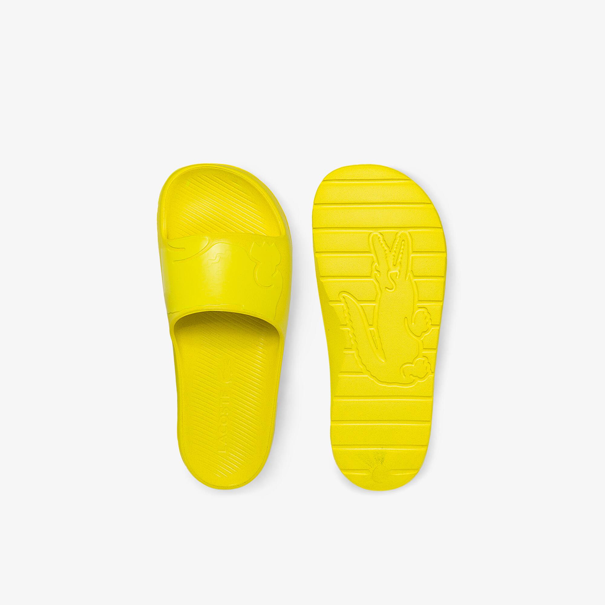 lacoste yellow slides