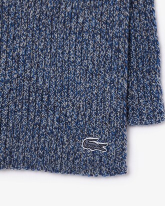 Mercerized Carded Wool Rib Knit Scarf