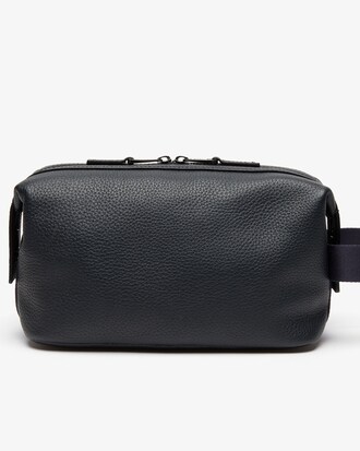 Men's Altitude Grained Leather Zip Toiletry Bag