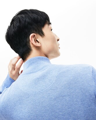 Men's Zip Stand-Up Neck Cotton Sweater