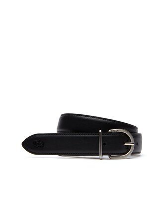 Women's L.12.12 Lacoste Engraved Tongue Buckle Leather Belt