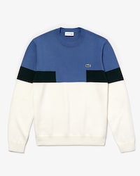 Men's Crew Neck Colourblock Wool And Cotton Blend Sweater