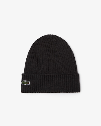 Rib Knit Brushed Wool Beanie
