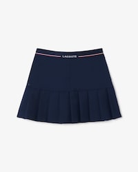 Short Pleated Wool Blend Skirt