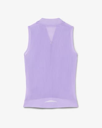 Sleeveless Stretch Dual Fabric Tennis Polo Shirt