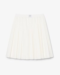 Pleated Petit Piqu&eacute; Effect Midi Skirt