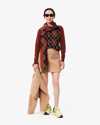 Embroidered Argyle Intarsia Sweater