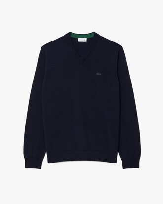 Merino Wool Monochrome V Neck Sweater