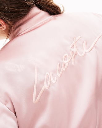 Women's Lacoste LIVE Signature Embroidery Satin Short Jacket