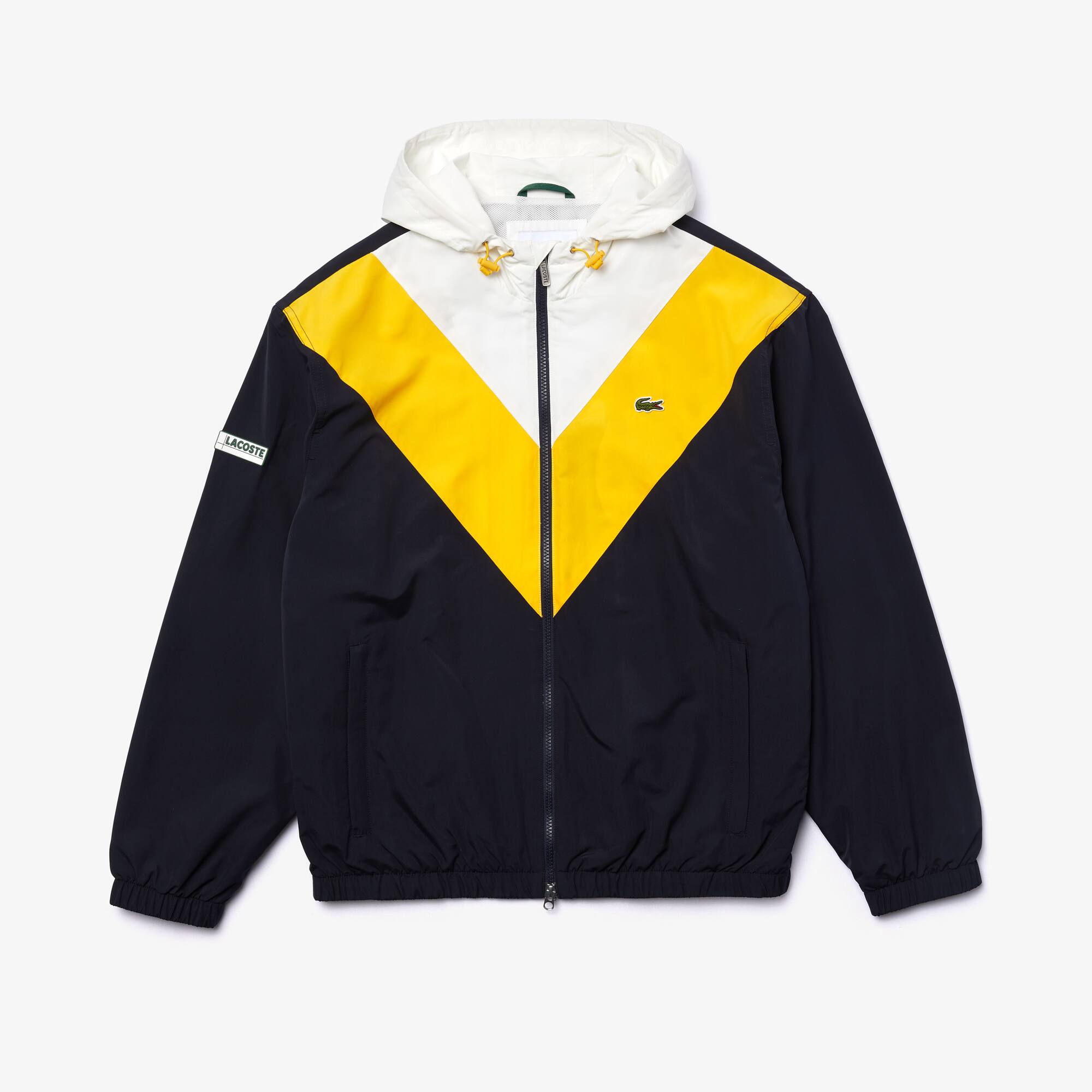 yellow hooded jacket