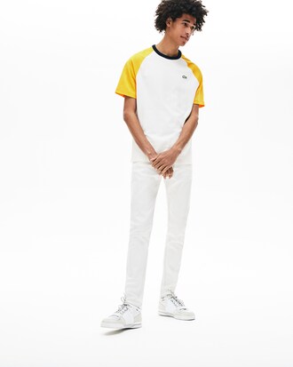 Unisex Lacoste LIVE Crew Neck Colourblock Cotton T-shirt