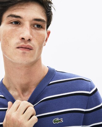 Men's Lacoste LIVE Striped Cotton Sweater