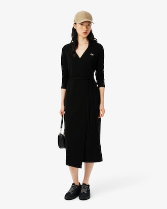 Slim Fit Polo Collar Wrap Dress