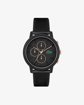 Lacoste.12.12 Chrono Watch Black and Carnation Gold Silicone