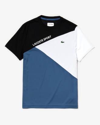 Men's Lacoste SPORT Crew Neck Colourblock Technical Piqué T-shirt