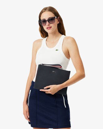 Anna Coated Piqu&eacute; Canvas Pouch