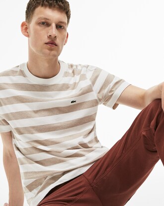 Men's Crew Neck Striped Cotton Jersey T-shirt