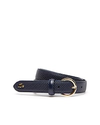 Women's Chantaco Lacoste Engraved Round Buckle Leather Belt
