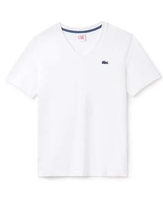 Unisex Lacoste LIVE V-Neck Cotton Jersey T-shirt