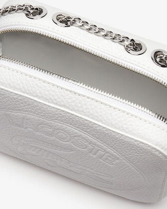 Women's Croco Crew Grained Leather Zip Shoulder Bag