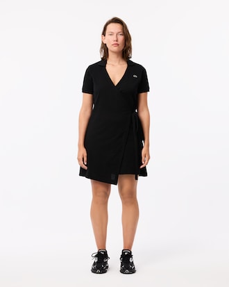 Stretch Mini Piqué Wrap Dress