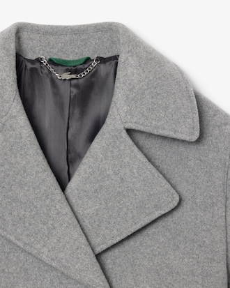 Short Oversized Wool Blend Pea Coat