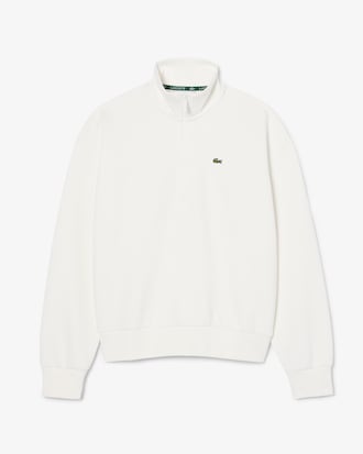 High Neck Zipped Piqu&eacute; Sweatshirt