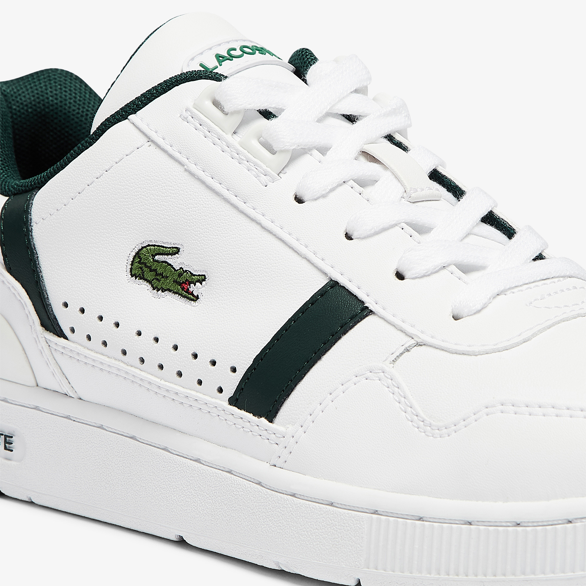 Women's TClip Leather and Synthetic Perforated Trainers LACOSTE