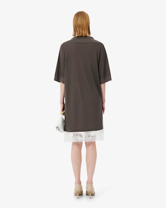 Runway Silk Piqu&eacute; Polo Collar Dress