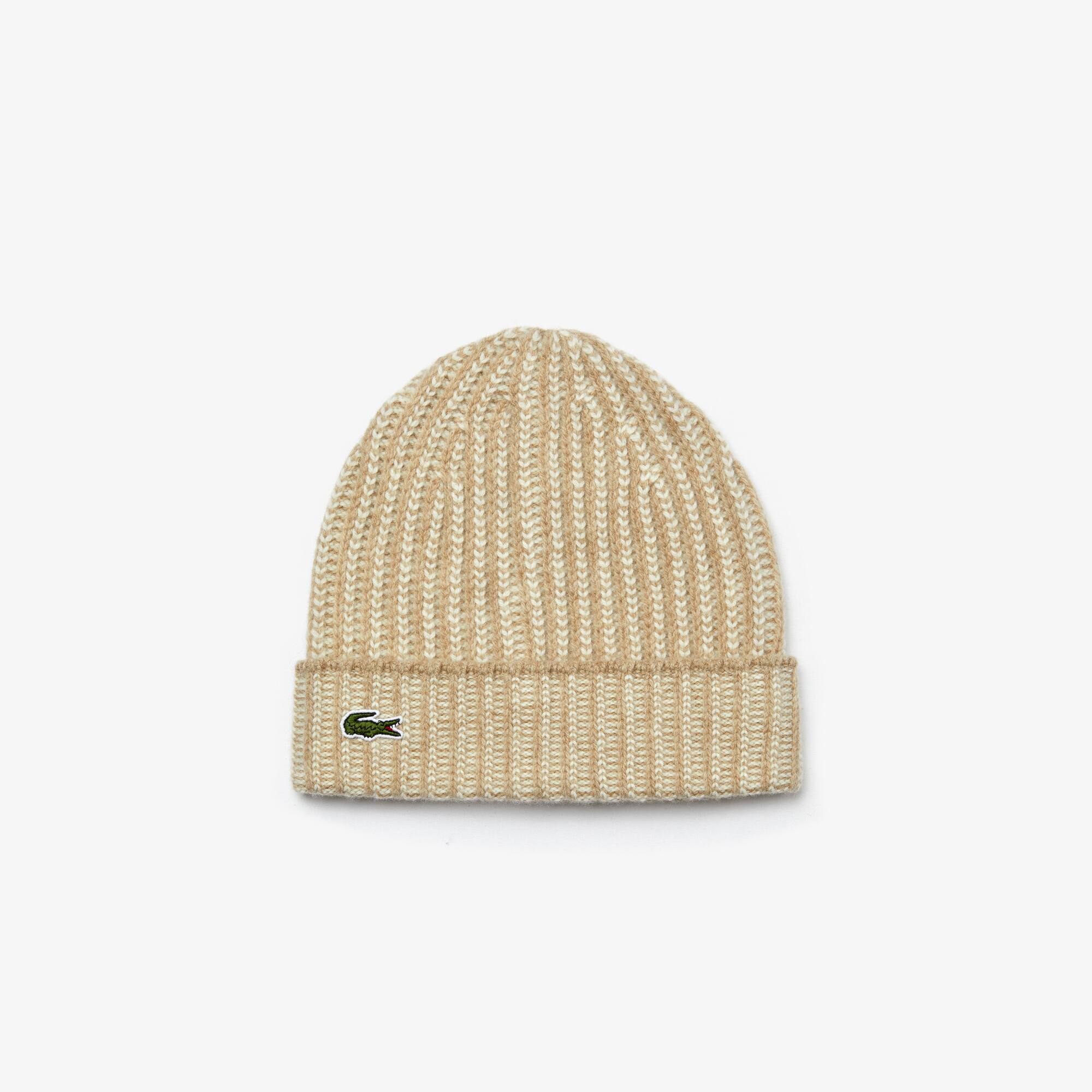 lacoste ribbed beanie
