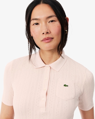 Slim Fit Pointelle Knit Polo Shirt