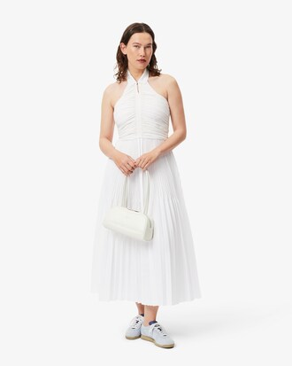 Pleated Sleeveless Polo Dress
