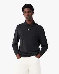 Regular Fit Long Sleeved Wool Polo Shirt