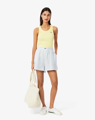 Loose Striped Linen Shorts