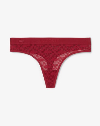 Logo Waist Lacy String Briefs
