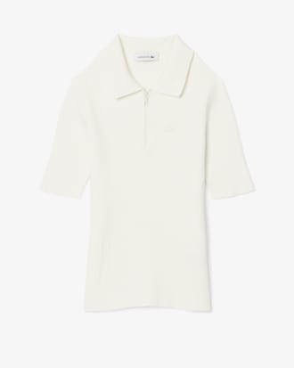 3D Ribbed Knit Polo Shirt