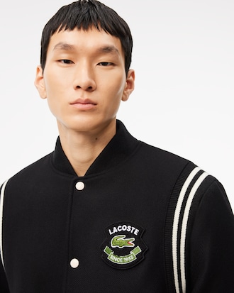 Wool Contrast Badge Varsity Jacket