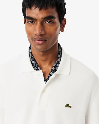 Classic Fit Long Sleeved Knitted Polo Shirt