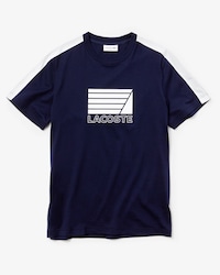 Men's Crew Neck Contrast Bands And Nautical Logo Cotton T-shirt