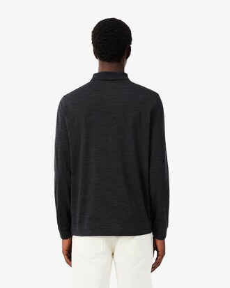 Regular Fit Long Sleeved Wool Polo Shirt