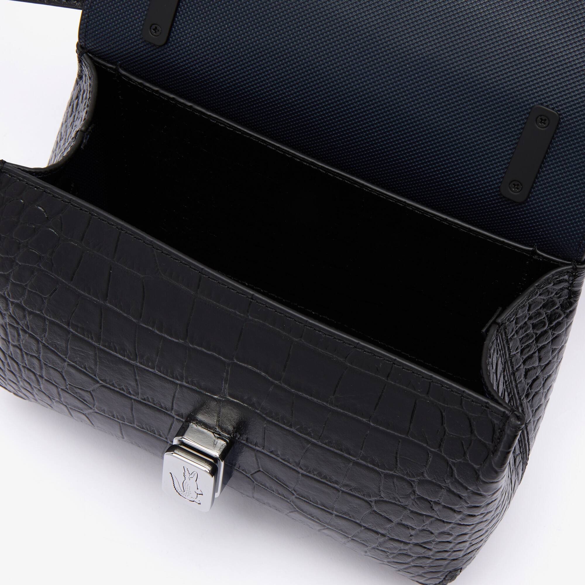 embossed leather handbag